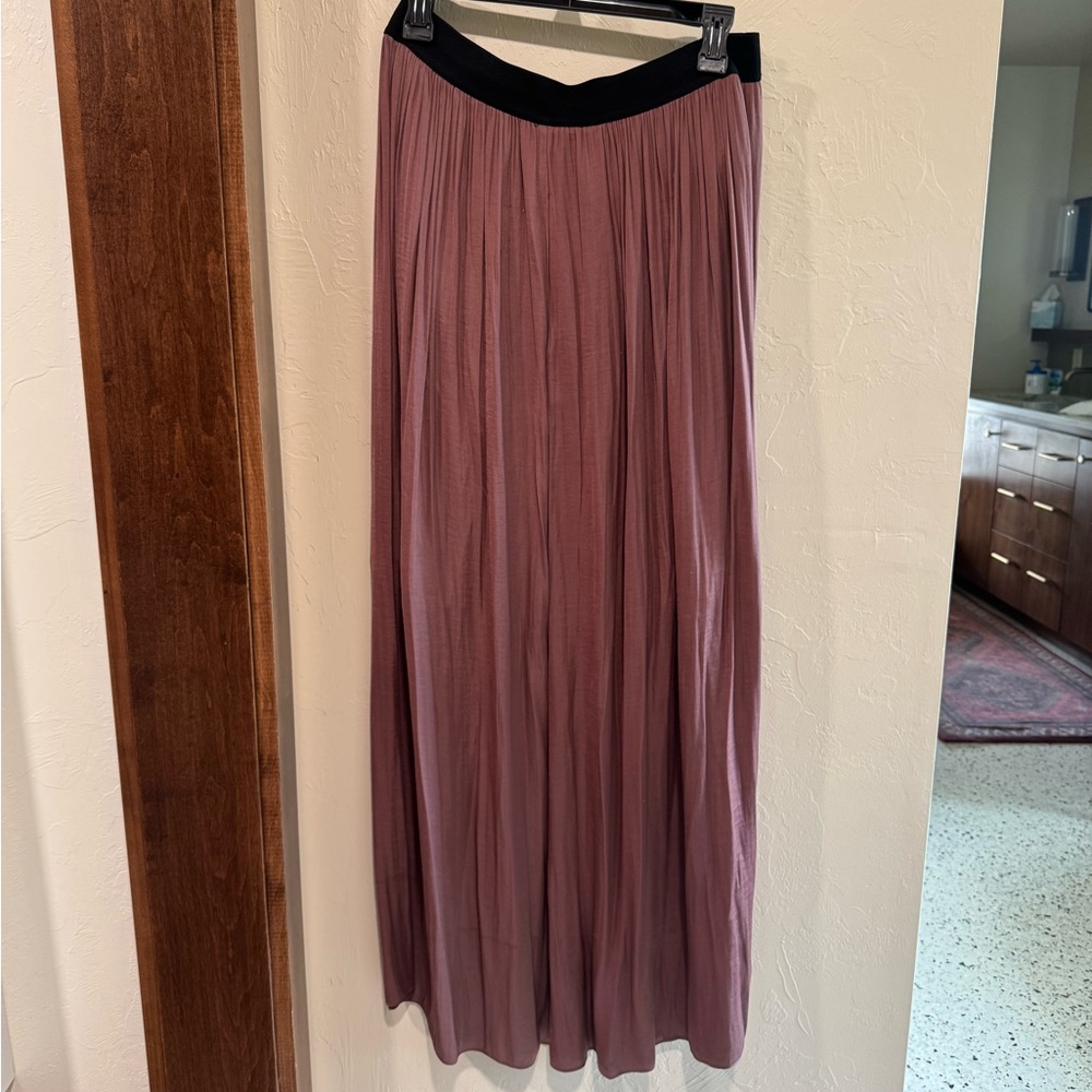 Mauve Pleated Maxi Skirt Anthropologie